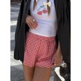 thumbnail image 3 of Musuos Women's Casual Plaid Shorts Elastic Waist Contrast Color Summer Short Pants for Daily, 3 of 7