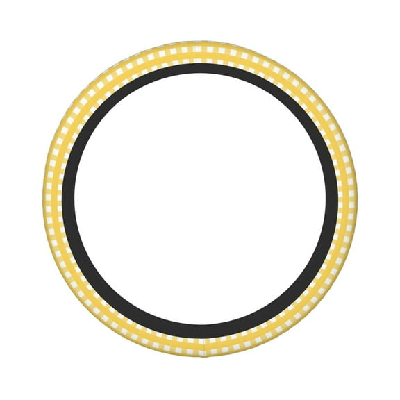 Balery Yellow Gingham print Steering Wheel Covers Elastic Skidproof Steering Wheel Protective Cover Case for Men Women Universal 15 Inches Cars Accessories