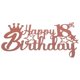 thumbnail image 4 of Birthday Party Decoration Happy Birthday Cake Topper Flat Ornament Rosy Elegant Decoration 1Set, 4 of 4