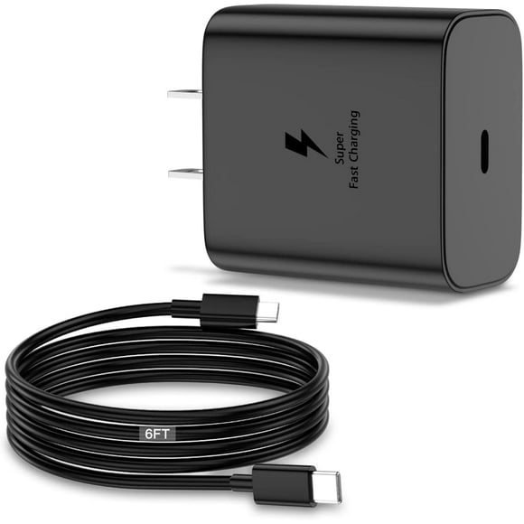45W USB C Super Fast Charger for Samsung Galaxy Z Flip 5G Super Fast PPS Wall Charger with 6ft USB C Cable - Black