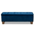 thumbnail image 6 of Bowery Hill Navy Blue Velvet Upholstered Storage Ottoman Bench, 6 of 11
