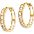 thumbnail image 2 of 14K Yellow Gold Polished Cz 4X20mm Huggie Hoop Earrings (Width 20.8) (Length 20.3) - Jbsp, 2 of 5
