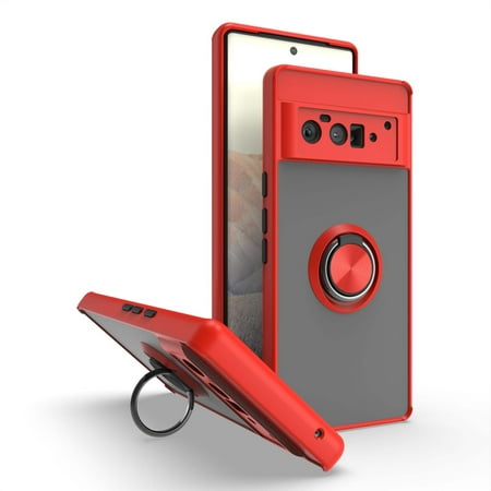 Google Pixel 6 Phone Case, Slim Protective Kickstand Magnet Ring Multi-Function for Google Pixel 6 Phone Case Red