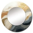 thumbnail image 2 of Designart "Fusion Of Coastal Waves In White And Blue" Abstract Shapes Rund Mirror For Wall Decor - Large White Round Print Mirror - Round Modern Mirror - Wall Mounted Round Large Mirror - 36" x 36", 2 of 6