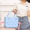 thumbnail image 3 of Mini Kid Beach Bag Waterproof Summer Storage Basket Women Shopping Bag Picnic Rubber Jelly Tote Bag Kid Purses, 3 of 5