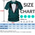 thumbnail image 4 of QTAGTESS Tuxedo T-Shirt Peacock Print Shirt Fake Suit with Bowtie Tee, 4 of 7