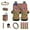 American Flag Sunflag, variant on KUIFORTI Horse Print Car Seat Covers Full Set 15 Piece Seat Covers Steering Wheel Cover Seat belt Cover Pad Cup Coasters Car Garbage Bag Air Vent Storage Bag Rear View Mirror Cover Keychain