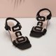 thumbnail image 5 of Correas de Tacón para Estilo de Tacones Altos Sandalias de Tacón de Bloque Blanco, Tacones de Bloque Blanco para Mujeres Correa de Tobillo Ajustable de Pie Abierto, 5 of 9