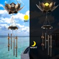 thumbnail image 4 of Lámpara Carillones de viento Luz solar Forma de loto Patio de hierro forjado al aire libre colgante Likrtyny Para estrenar, 4 of 8