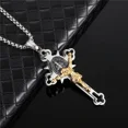 thumbnail image 6 of St. Benedict Crucifix Necklace for Men | Stainless Steel Jesus Cross Pendant | Two-Tone Religious Jewelry Gift for Catholic Men & Women, 6 of 7