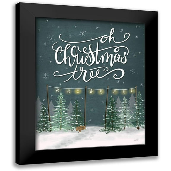 House Fenway 12x14 Black Modern Framed Museum Art Print Titled - Oh Christmas Tree