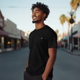 thumbnail image 4 of Dalix Lil Matcha Embroidered Cotton Tee Lightweight Jersey Mens in Black S Small, 4 of 5