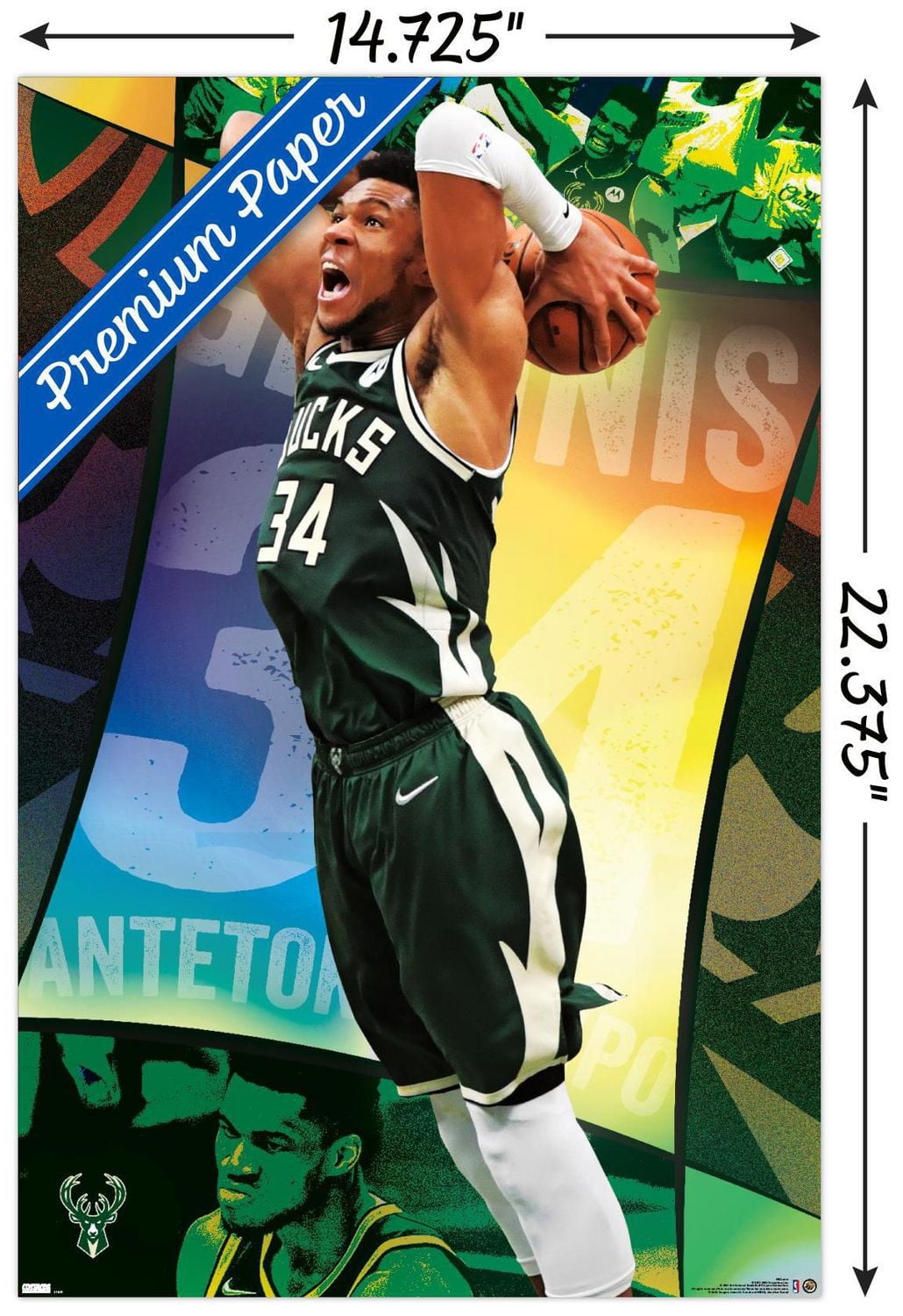 NBA Milwaukee Bucks - Giannis Antetokounmpo 21 Wall Poster