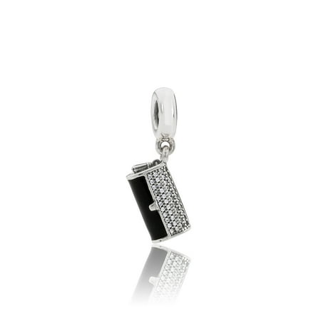 - Authentic Clutch Dangle Charm, Clear CZ & Black Enamel 792155CZ