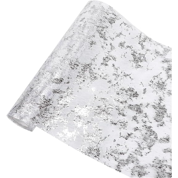 Table Runner Glitter Foil Metallic Thin Mesh Roll for Christmas Party Wedding New Year Table Decorations(11x196in)