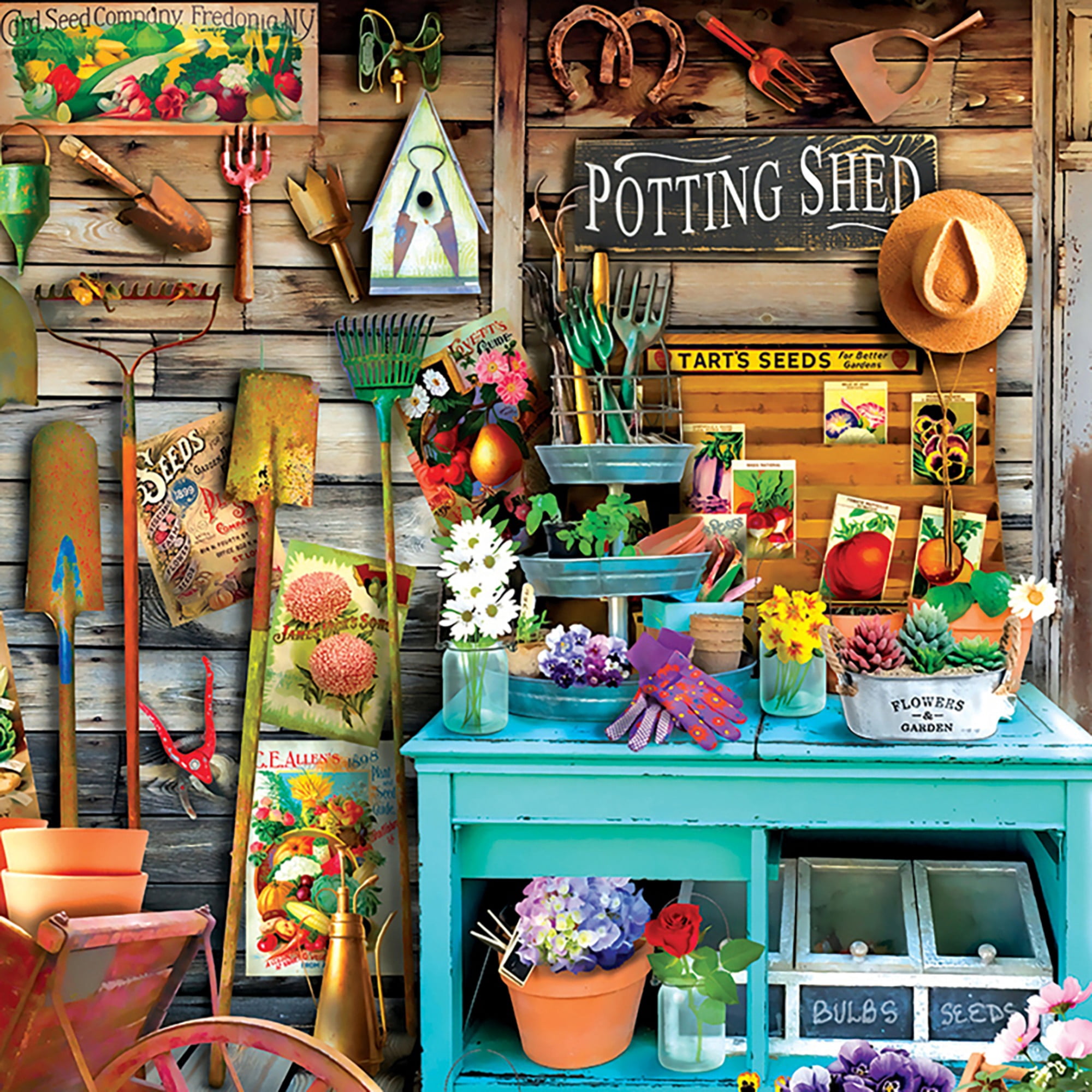 Eurographics: The Potting Shed - 1000 Piece Puzzle - Adult Jigsaw, 19.25" x 26.6" Assembled, Peaceful Scenic Print, High-Quality Recycled Material