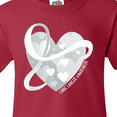 thumbnail image 4 of Inktastic Lung Cancer Awareness White Ribbon Around Heart Youth T-Shirt, 4 of 5