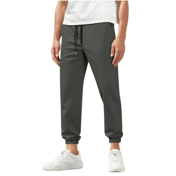 KeShDi Baggy Sweatpants Men Straight Leg Sweatpants Men Men's Fashion Base Solid Color Pocket Casual Jogger Long Pants Dark Gray 3X