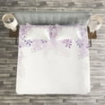 thumbnail image 3 of Ambesonne Flower Quilted Bedspread Set 3 Pcs, Lilac Blossoms Spring, King Size, Pale Mauve Lavender, 3 of 5