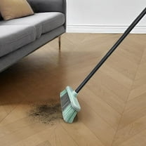 Green Soft Bristle Indoor Broom for Pet Hair Hardwood Tile Decking Floor Cleaning