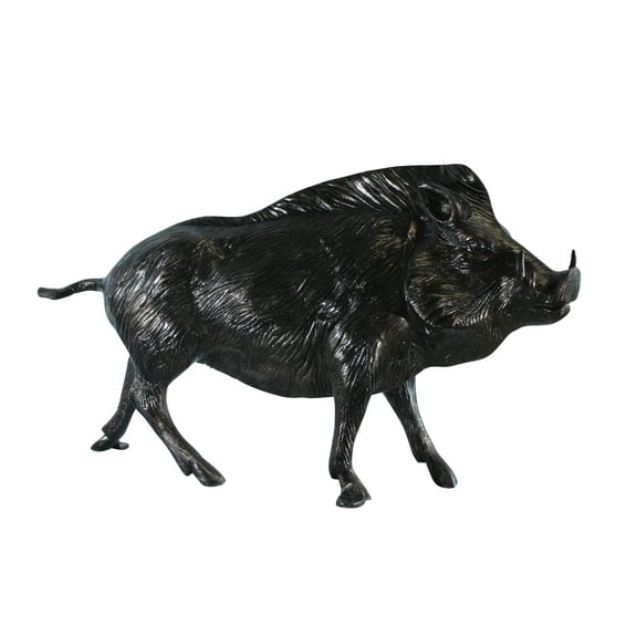 Nifao Aluminum Wild Boar Razorback Statue Detailed Rustic Animal Statue – Home Decor Sculpture, 46"L x 12"W x 30"H
