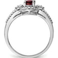 thumbnail image 2 of Sterling Silver Rhodium-Plated Garnet & Diam. Ring (Size 7) Made In India qbr16jan-7, 2 of 5