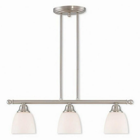 Traditional Three Light Chandelier-Brushed Nickel Finish Bailey Street Home 218-Bel-2120616