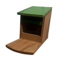 thumbnail image 3 of Comedero de madera para ardillas, comedero espacioso para mascotas de jardín, ideal para patios y árboles decorativos. verde, 3 of 9