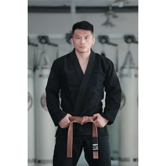 FLUORY Adult All Around Brazilian Jiu Jitsu BJJ Gi with Fluory Logo Embroidery no Belt