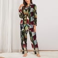 thumbnail image 2 of Yiaed giant bass with big muscles Print Pajamas Women's Long Sleeve Sleepwear Soft Button Down Loungewear Pjs Lounge Set Nightwear Womens Pajama Pants-Small, 2 of 7