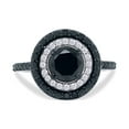 thumbnail image 3 of Black & White Natural Diamond Double Frame Ring in 10k White Gold (1.5 Cttw), 3 of 6