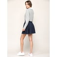 thumbnail image 4 of Made by Johnny Women's Casual Mini Flared Plain Pleated Skater Skirt with Shorts XXL NAVY, 4 of 6
