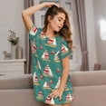 thumbnail image 3 of Rocae Yachts And Buoys for Nightgowns for Women Sleep Shirts Short Sleeve Nightshirt Pullover Nightdress, 3 of 6