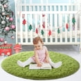 thumbnail image 7 of DweIke Round Rug for Bedroom,Soft Shaggy Area Rugs for Living Room Decor,Fluffy Circle Carpets for Nursery,4'x4',Grass Green, 7 of 7