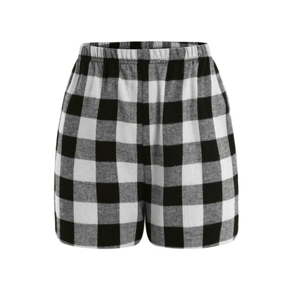 Boys and Girls Shorts Toddler Kids Elastic Waist Plaid Shorts Casual Loose Lounge Shorts with Pockets Size 2-13 Years