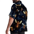 thumbnail image 3 of Starry Bees in the Sky Men's Short Sleeve Hawaiian Beach Shirts, Casual Printed Button Down Spread Collar Tops, Summer Unisex Style, 3 of 6