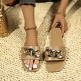 thumbnail image 2 of Sandalias de Deslizamiento de las Mujeres una Correa de la Cadena de Oro Mulas, Sandalias de las Mujeres Cómodas Casual Playa Verano, 2 of 9