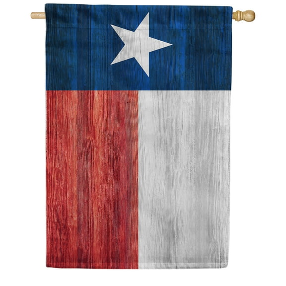 America Forever Texas State Flag 28 x 40 Inch Double Sided Outdoor Yard Decorative USA Vintage Wood State of Texas House Flag, Made in the USA