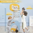 thumbnail image 4 of Topbuy Toddler 3-in-1 Basketball Hoop Stand Game Set - Yellow, 4 of 5