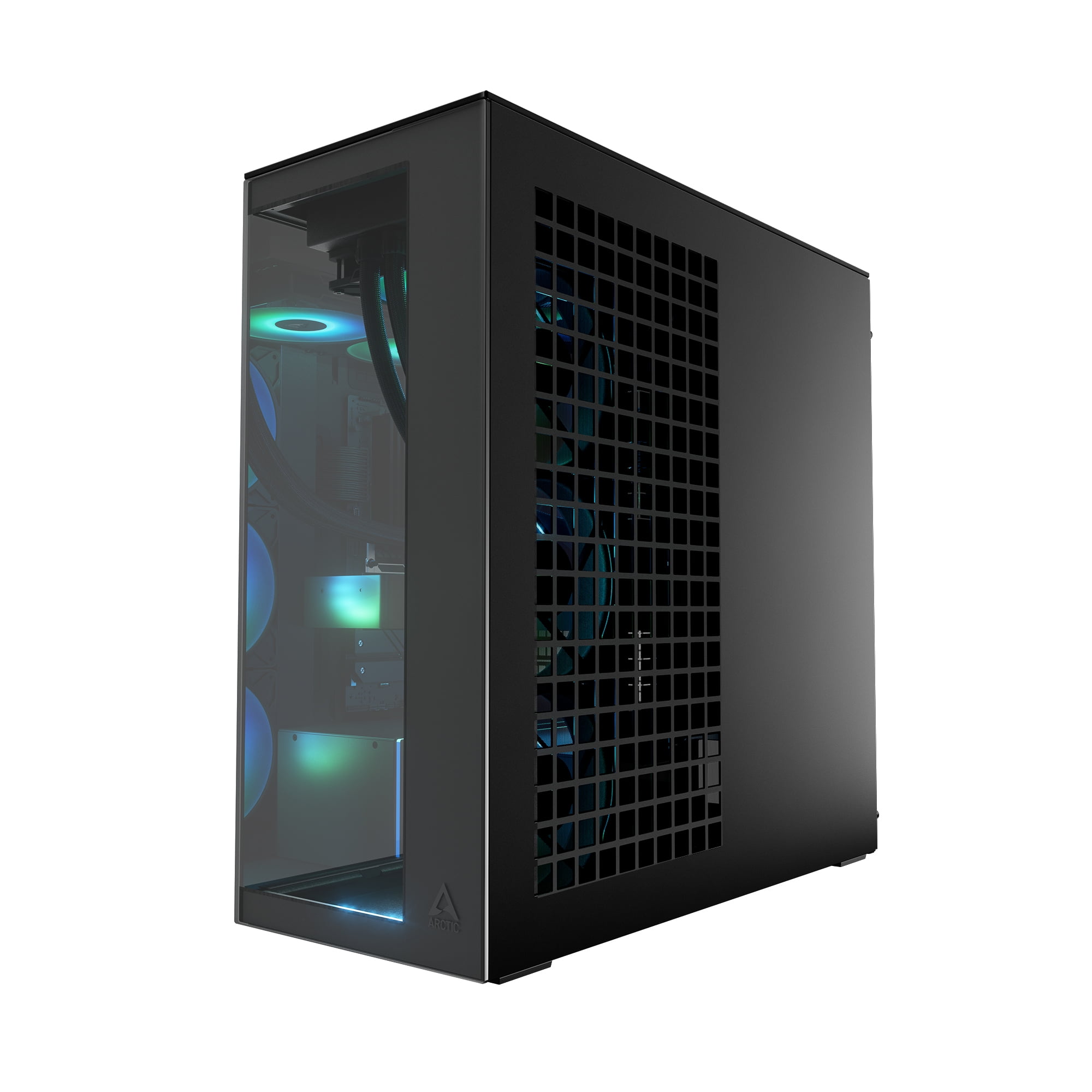 Arctic ACPCC00018A Xtender PC Case-Mid Tower-Tempered Glass Panel-Included A-RGB Fans - Mirror Black