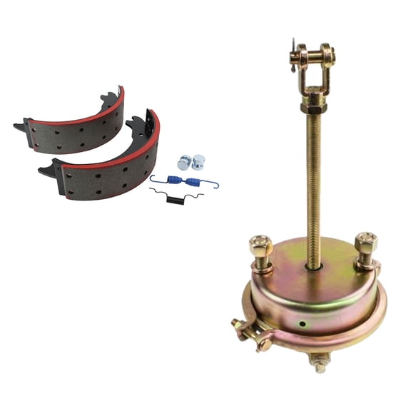 Type 20 Service Brake Chamber with Hardware & Clevis & Brake Shoe Kit Replaces 20SC, 1443E