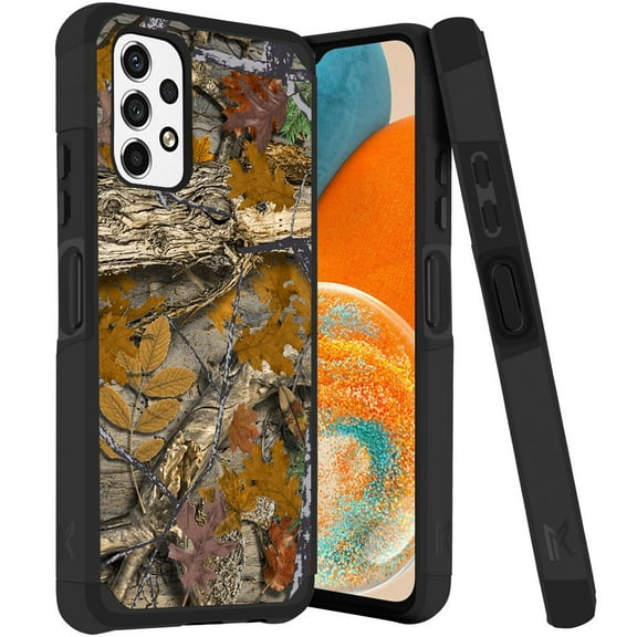 ANJ  Rugged Dual Layered Shockproof Slim Hybrid Case   Tempered Glass Cover Compatible with Samsung Galaxy A23 5G - Hunter Camo