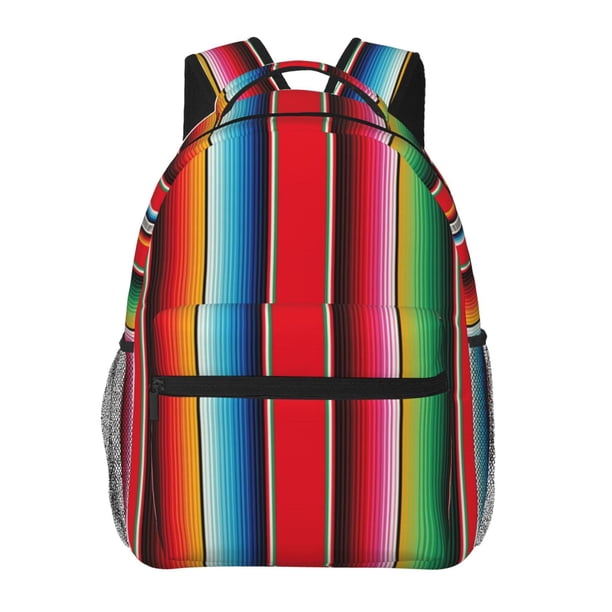 Easygdp Mexican Serape Blanket Stripes Mochila Ergonómica Versátil para Laptop - Múltiples Bolsillos, Correas Ajustables, Unisex para Escuela, Viajes y Actividades al Aire Libre-One Size