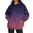 thumbnail image 1 of Mode Femmes Sweat-Shirts Décontractés à Col Rond Sweat-Shirts à Manches Longues Violet Foncé XXL, 1 of 5