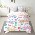 thumbnail image 2 of Castle Fairy Flying Gragonflies Bedding Comforter Set 7pcs for Kids Children,Groovy Flowers Queen Bedding Sets Super Cozy,Vintage Aesthetic Queen Sheet Sets,Lightweight Room Decor,Reversible, 2 of 8