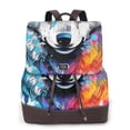 thumbnail image 1 of Fotbe Cool Colorful Wolf Mochila Bolso con Estampado para Mujer, Mochila Antirrobo de Nylon Impermeable, Bolsa Ligera de Hombro, 1 of 4
