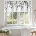 thumbnail image 4 of Rustic Floral Plant Valances for Windows, 60 x 18in, Pastoral Grey Eucalyptus Leaves Rod Pocket Kitchen Valance Curtain Light Filtering Window Treatments for Living Room Bedroom, 1 Panel, 4 of 7