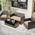 thumbnail image 5 of Snubbull 3 Pack Outdoor Replacement Cushions for 4-Seater Wicker Rattan Loveseat Sofa Chair Patio Furniture, 36 x 18 x 3,18 x 18 x 3, Sand, 5 of 7