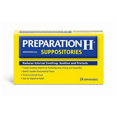 Preparation H Hemorrhoidal Prompt Soothing Relief Suppositories, 24 Ea, 3 Pack - Walmart.com