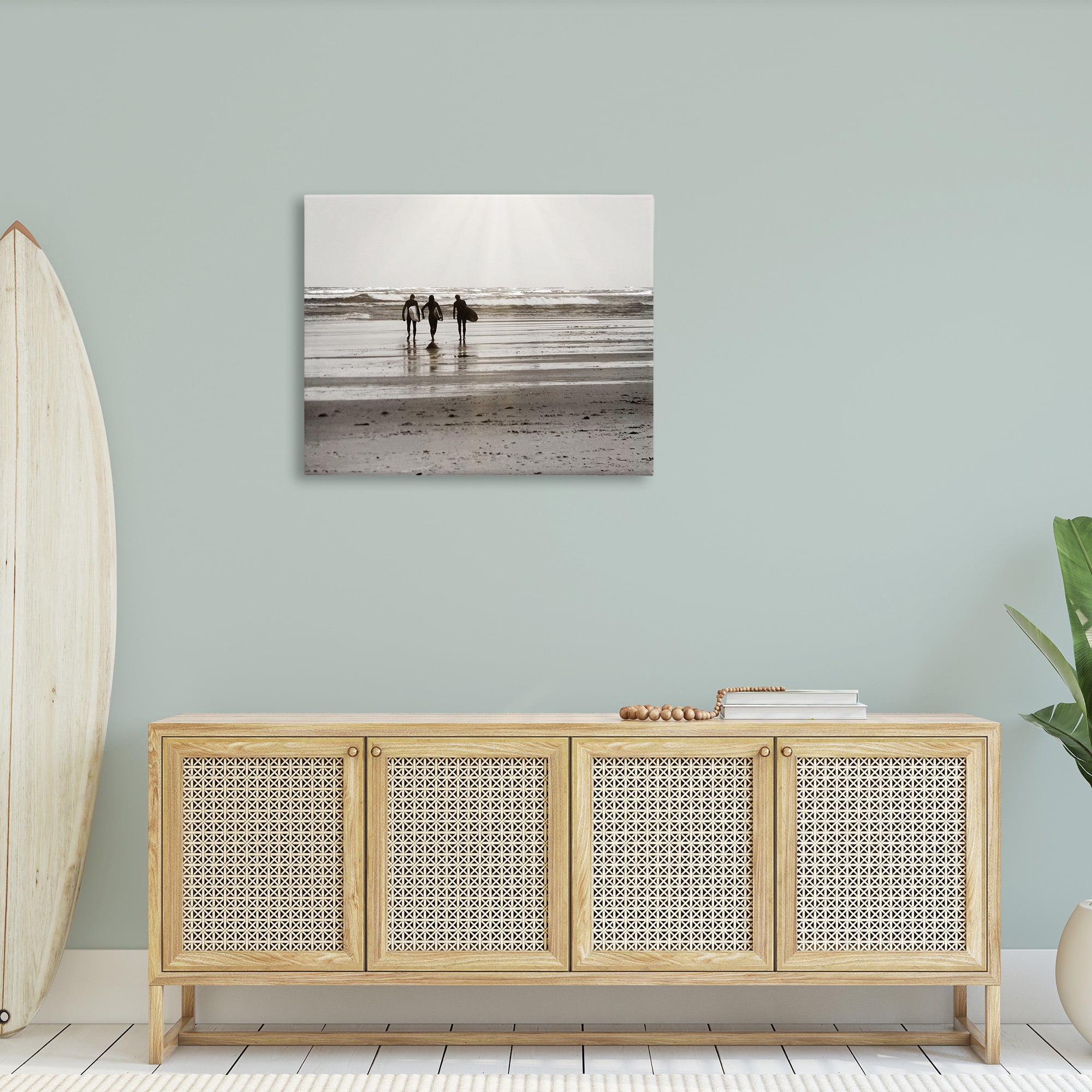 Stupell Industries Strolling Surfer Friends Landscape Photography Gallery Wrapped Canvas Art Print Wall Art, 40 x 30